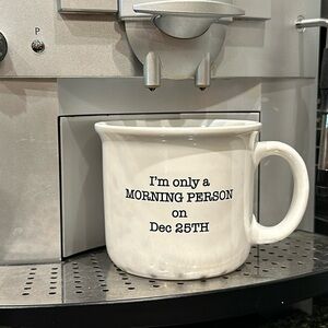I’m only a morning person on December 25 ceramic Christmas coffee mug funny